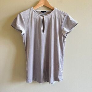 Ann Taylor Velvet Flutter Sleeve Top Short Sleeve Top Blouse Keyhole Front‎ Sz S